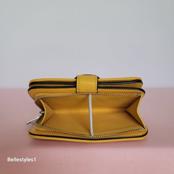 COACH Tabby Smooth Leather Medium Bifold Wallet – Canary color - Picture 13 of 16